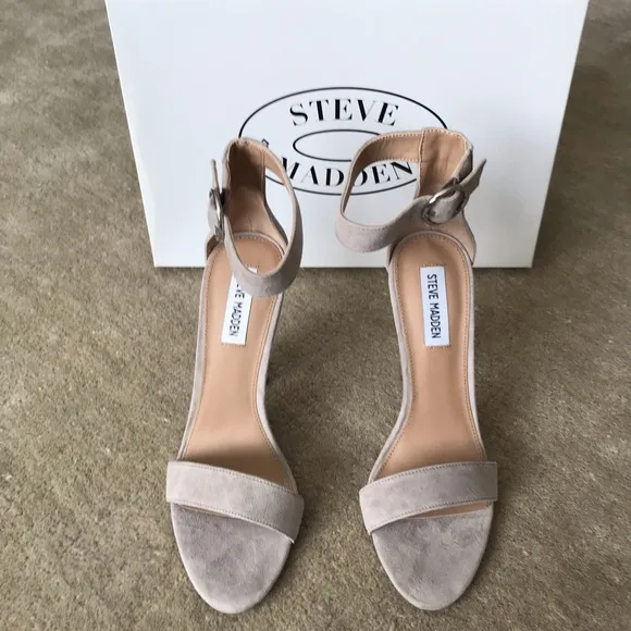 STEVE MADDEN Suede Ankle Strap Heel Sandals