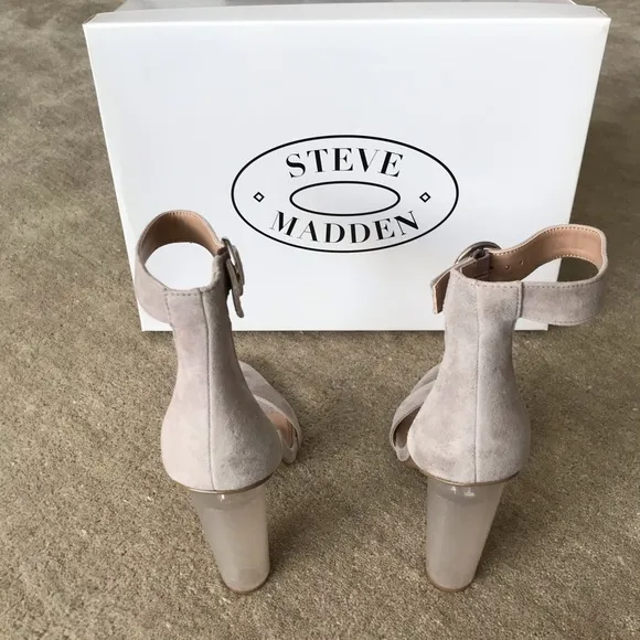 STEVE MADDEN Suede Ankle Strap Heel Sandals