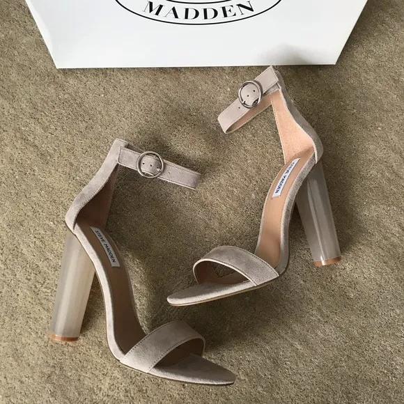 STEVE MADDEN Suede Ankle Strap Heel Sandals