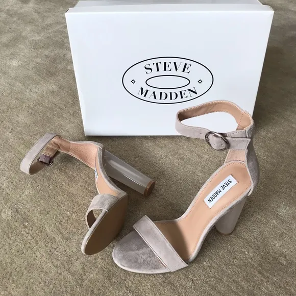 STEVE MADDEN Suede Ankle Strap Heel Sandals