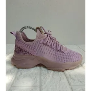 Steve Madden Women's Sneakers Maxima Glitzy Gum Lilac Purple Lace Up Size 8.5