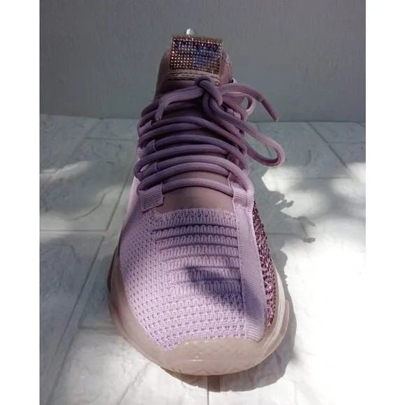 Steve Madden Women's Sneakers Maxima Glitzy Gum Lilac Purple Lace Up Size 8.5