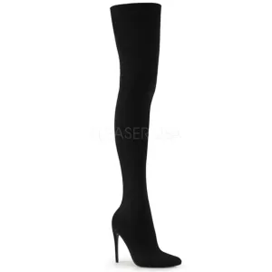 Stretch Pull On High Heel Thigh High Boots