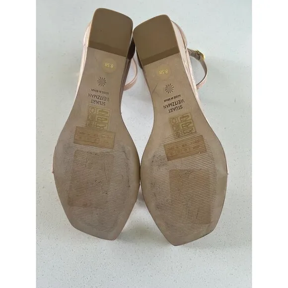 STUART WEITZMAN 50MM Patent-Leather Wedge Sandals size 8.5