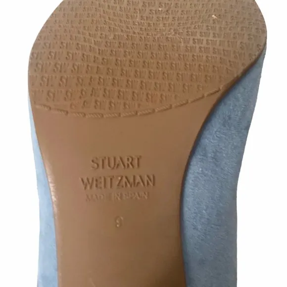 Stuart Weitzman Arkymid Block Heeled Loafers in Jean Suede
