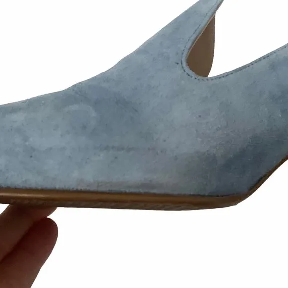 Stuart Weitzman Arkymid Block Heeled Loafers in Jean Suede