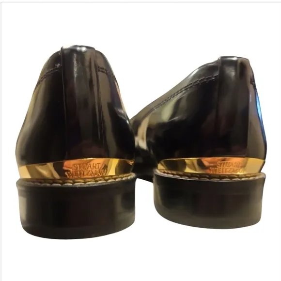 STUART WEITZMAN | Black Patent Leather Pointed Toe Tassel Loafers ~ Size US 6.5