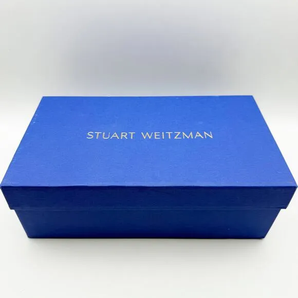 Stuart Weitzman Cayman 35 Block Slide Sandals Size 7 Black Cheetah Heel NIB