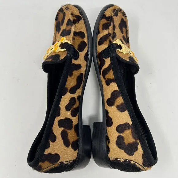 Stuart Weitzman Leopard Calf Hair Loafers Moccasins Sz 6