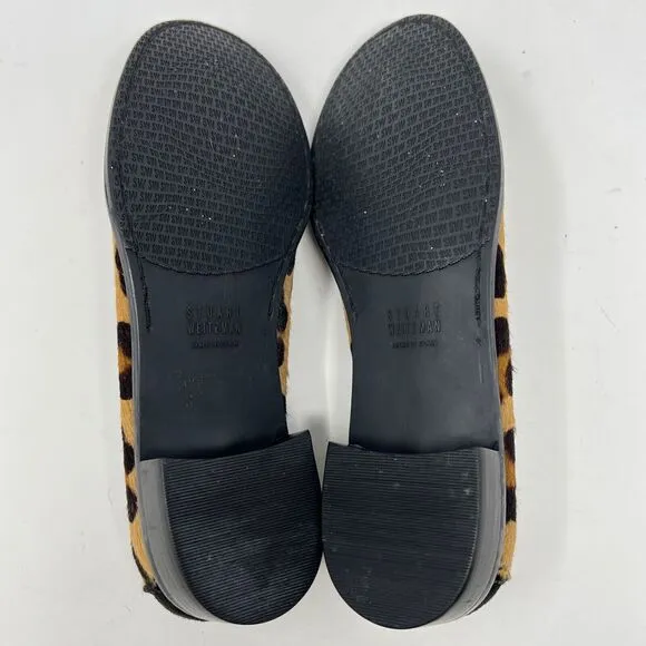 Stuart Weitzman Leopard Calf Hair Loafers Moccasins Sz 6