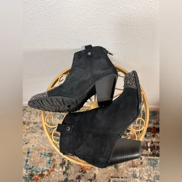 Stuart Weitzman Suede Crystal Studded Bootie Boots Size 6
