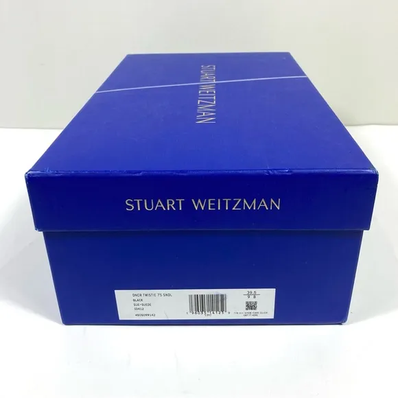 Stuart Weitzman Twistie Stiletto 75 Heels Sandals Suede Black 6 9 NEW