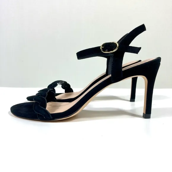 Stuart Weitzman Twistie Stiletto 75 Heels Sandals Suede Black 6 9 NEW
