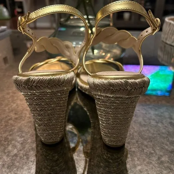 Stuart Weitzman Twist Espadrille Wedge Sandals