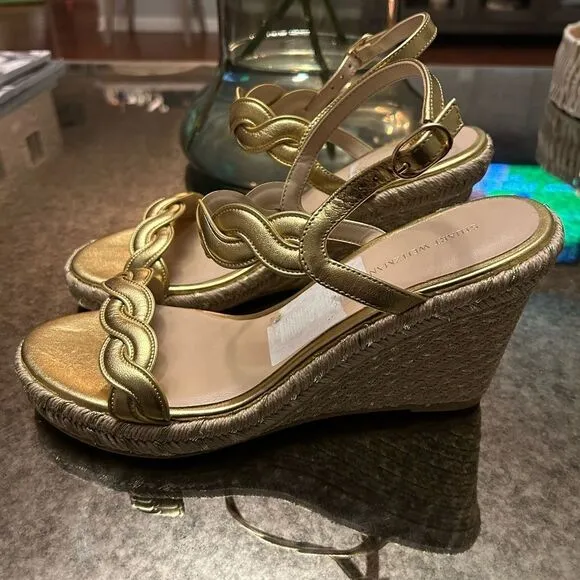 Stuart Weitzman Twist Espadrille Wedge Sandals
