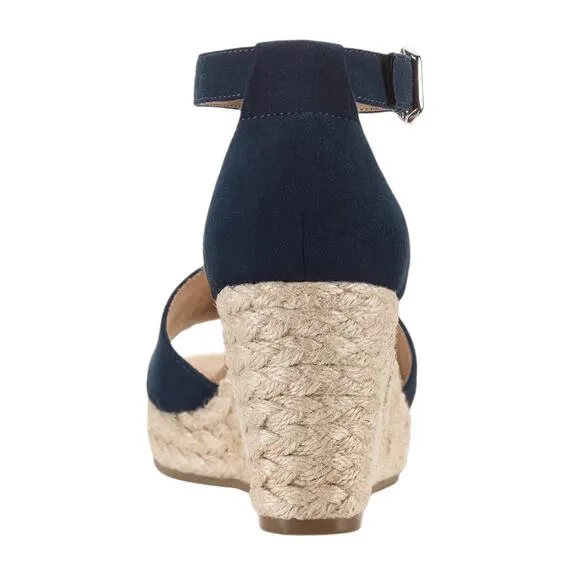 Style &amp; Co Women Seleeney Platform Ankle Strap Espadrille Sandals Navy Size 8 W
