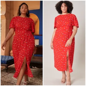 SUGARLIPS Curvy Mon Cheri Bloom Floral Midi Dress