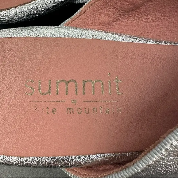 Summit By White Mountain Italian Flats 40 Silver Glitter Sparkle Slip On New