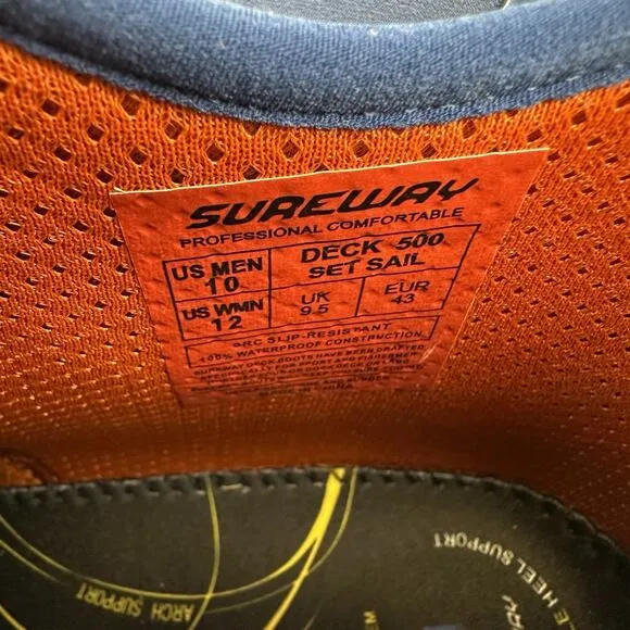 Sureway Deck 500 Boots Blue Set Sail Pull On Fishing Boating Mens Size 10