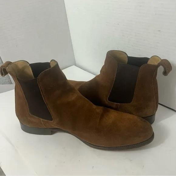 TAFT Men’s Suede Chukka Boots Pull On 8M Made in Portugal Chocolate Brown