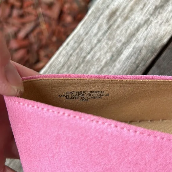TALBOTS Ladies 10M Izzy Pink Espadrille Shoes~Slip ons with Bow Detail
