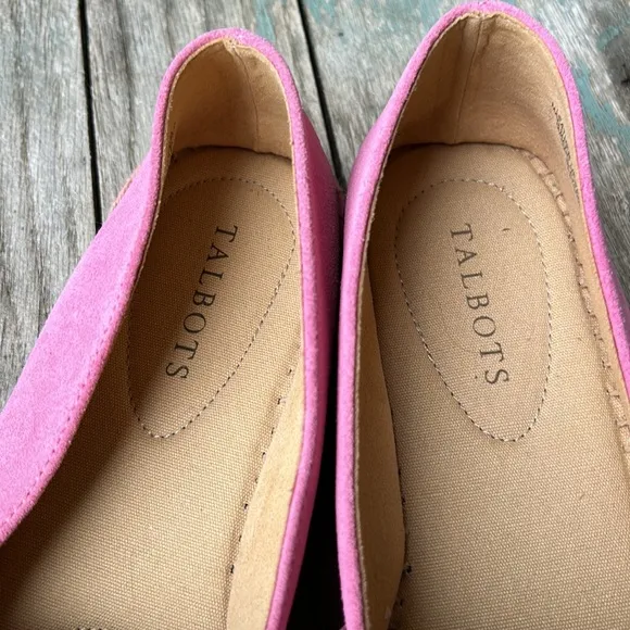 TALBOTS Ladies 10M Izzy Pink Espadrille Shoes~Slip ons with Bow Detail