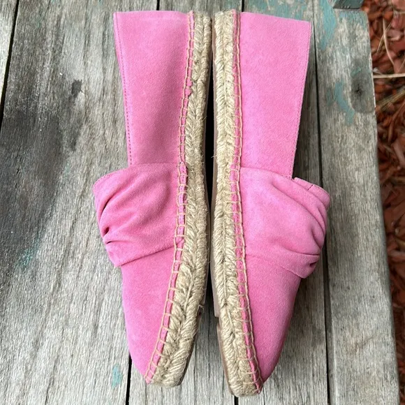 TALBOTS Ladies 10M Izzy Pink Espadrille Shoes~Slip ons with Bow Detail