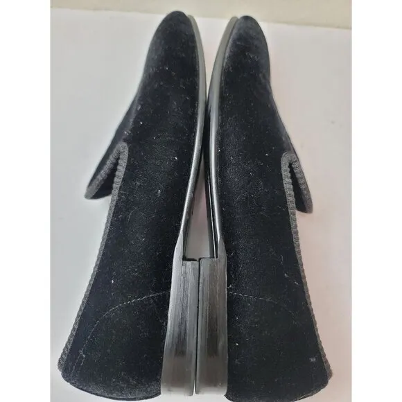 Tallia Enrico Men Black Velvet Slip-On Loafers Size 8.5