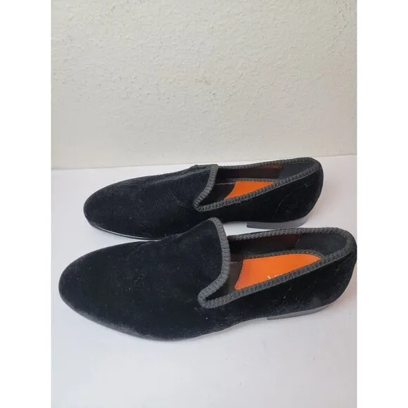 Tallia Enrico Men Black Velvet Slip-On Loafers Size 8.5