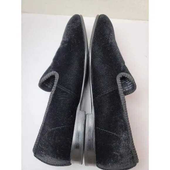 Tallia Enrico Men Black Velvet Slip-On Loafers Size 8.5