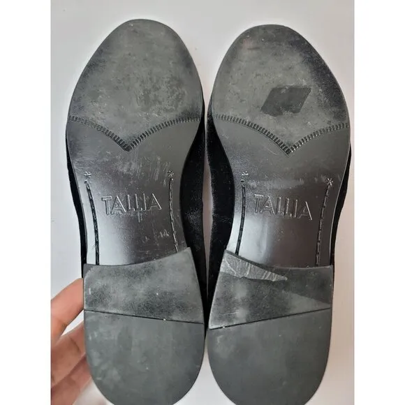 Tallia Enrico Men Black Velvet Slip-On Loafers Size 8.5