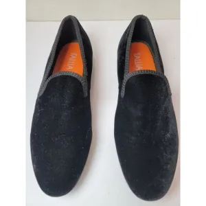 Tallia Enrico Men Black Velvet Slip-On Loafers Size 8.5