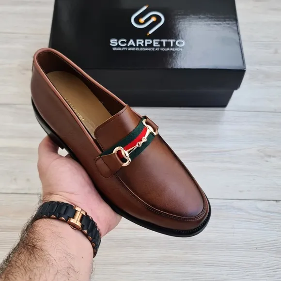 Tan Men's Leather Loafers