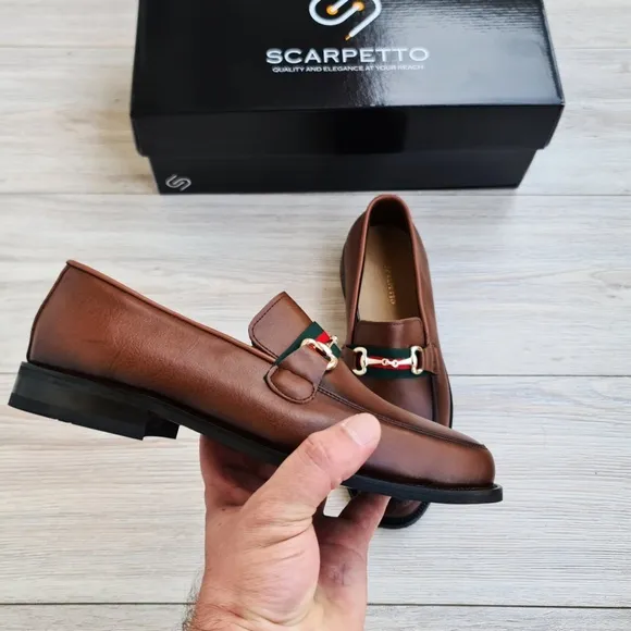Tan Men's Leather Loafers