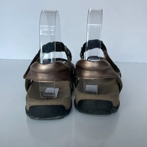 Taos Adjustable Strap Leather Sandals Bronze Brown 7