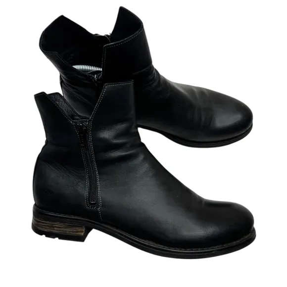 Taos Boots Zip It Leather Black Zip Up Casual Classic Ankle Shoes