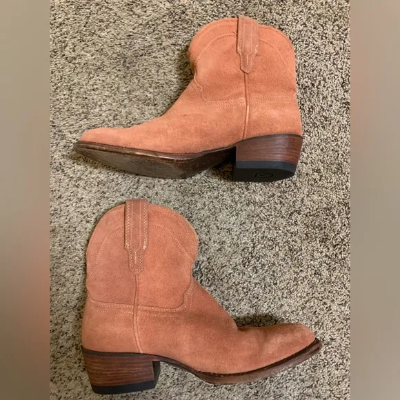 Tecovas desert rose Lucy roper suede cowboy boots 9