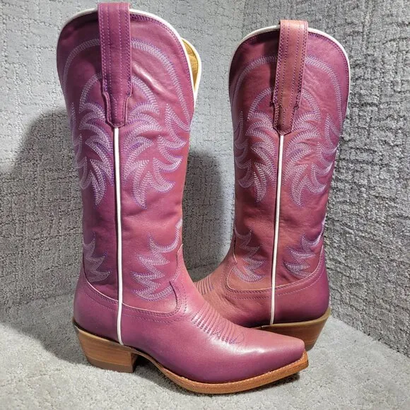 Tecovas The Annie Women's Size 6 US Pink Cowhide Pull on Western Boots 47657