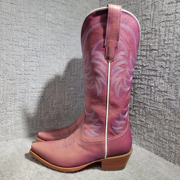 Tecovas The Annie Women's Size 6 US Pink Cowhide Pull on Western Boots 47657