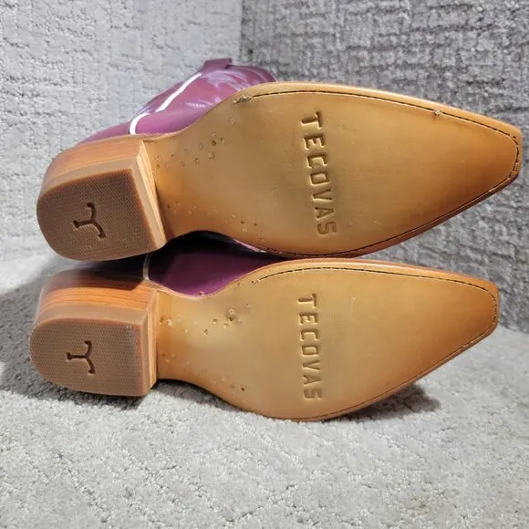 Tecovas The Annie Women's Size 6 US Pink Cowhide Pull on Western Boots 47657