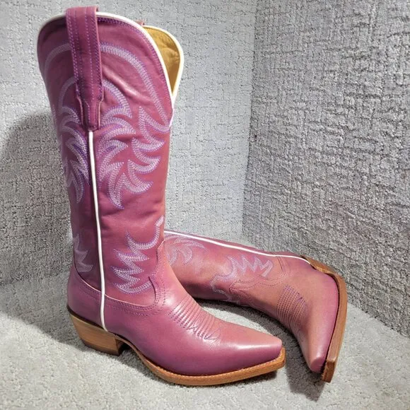 Tecovas The Annie Women's Size 6 US Pink Cowhide Pull on Western Boots 47657