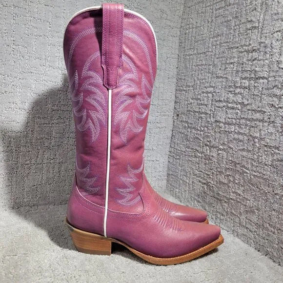 Tecovas The Annie Women's Size 6 US Pink Cowhide Pull on Western Boots 47657