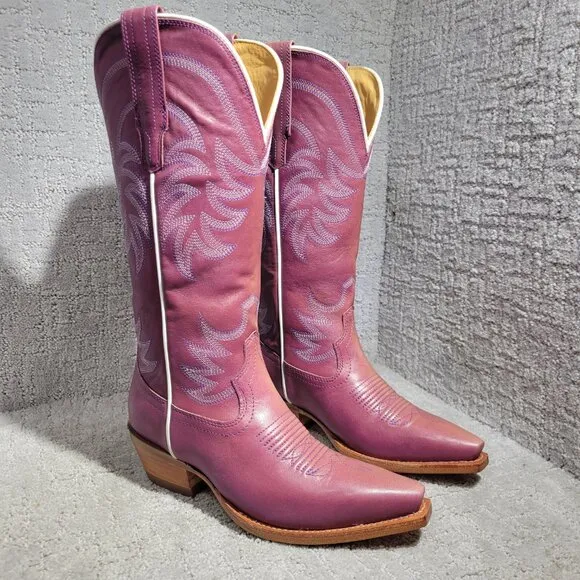 Tecovas The Annie Women's Size 6 US Pink Cowhide Pull on Western Boots 47657