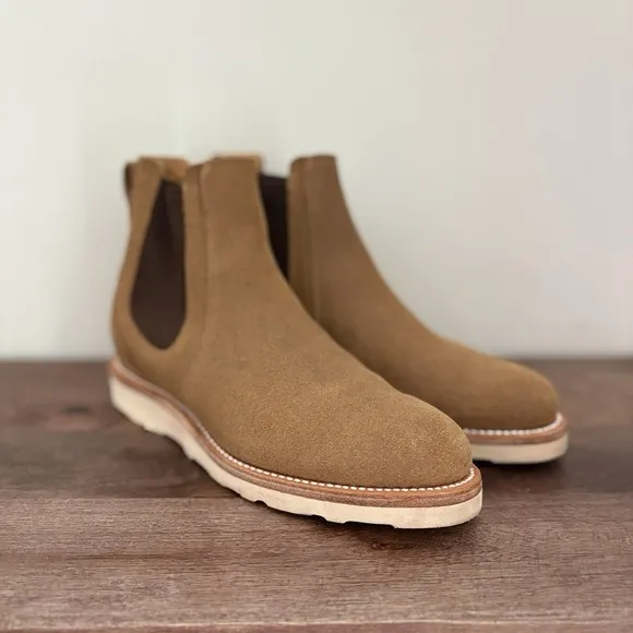 Tecovas The Luke Chelsea Pull On Boots Sawdust Roughout Rugged Vibram Mens 7 D