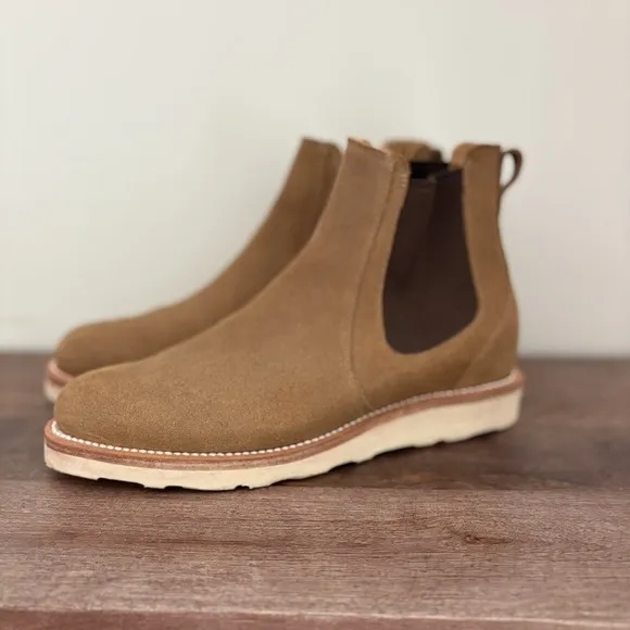 Tecovas The Luke Chelsea Pull On Boots Sawdust Roughout Rugged Vibram Mens 7 D
