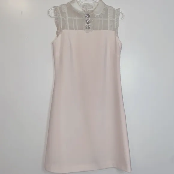 Ted Baker Kyilee Frill Detail Tunic Dress, Pale Pink