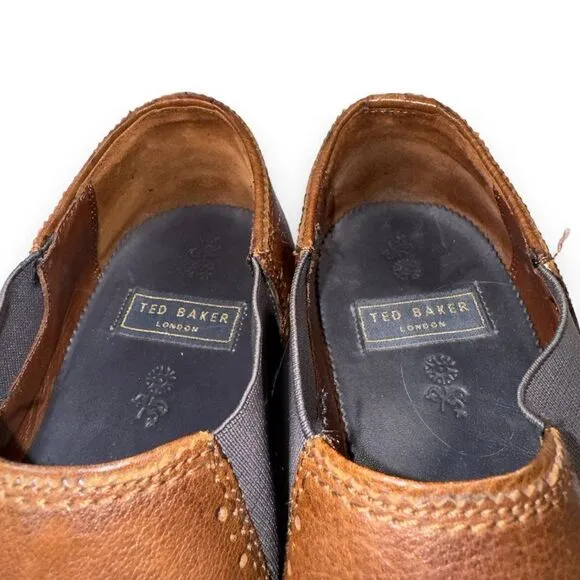 Ted Baker London Chelsea Leather Loafers Brown 28920 Men's 8