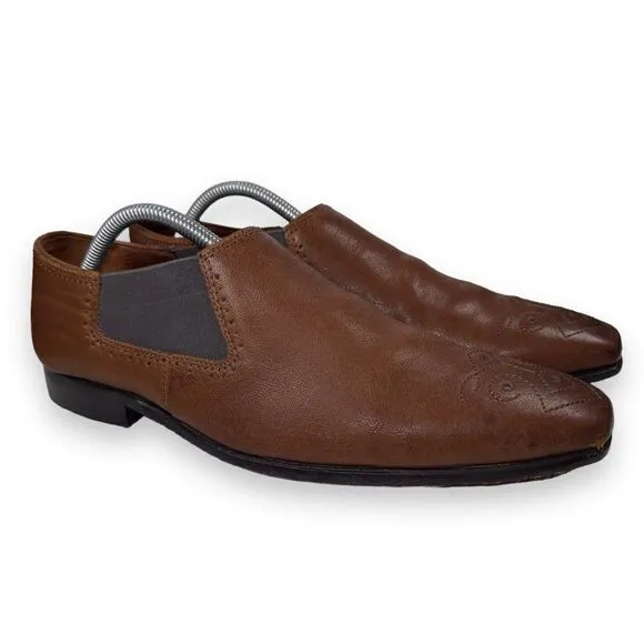 Ted Baker London Chelsea Leather Loafers Brown 28920 Men's 8