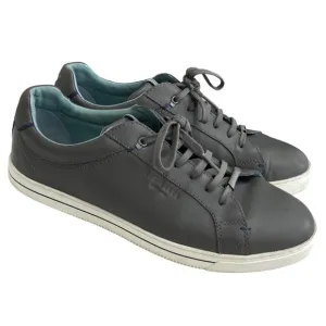 TED BAKER LONDON THAWNE Dark Grey Leather Trainers Sneakers
