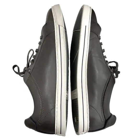 TED BAKER LONDON THAWNE Dark Grey Leather Trainers Sneakers